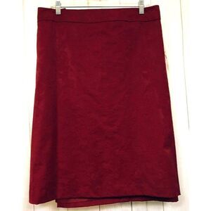 Jessica London Sz 28W PLUS Cranberry Fully Lined Skirt Brocade Tonal Classic